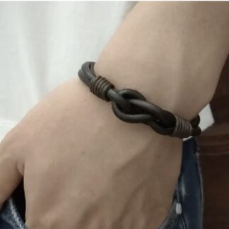 Knotted Leather Infinity Bracelet
